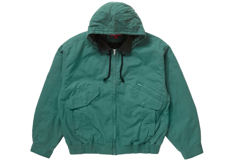 Supreme Leather Collar Utility Jacket Green 圖 2