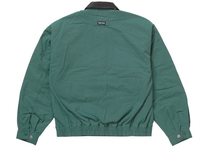 Supreme Leather Collar Utility Jacket Green 圖 3