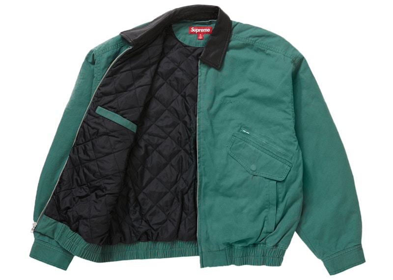 Supreme Leather Collar Utility Jacket Green 圖 4