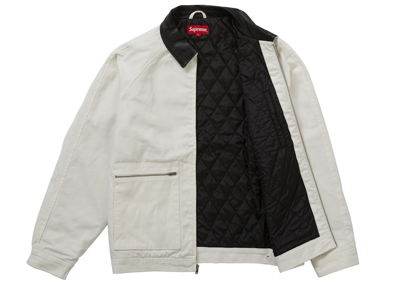 Supreme Leather Collar Work Jacket Natural 圖 2