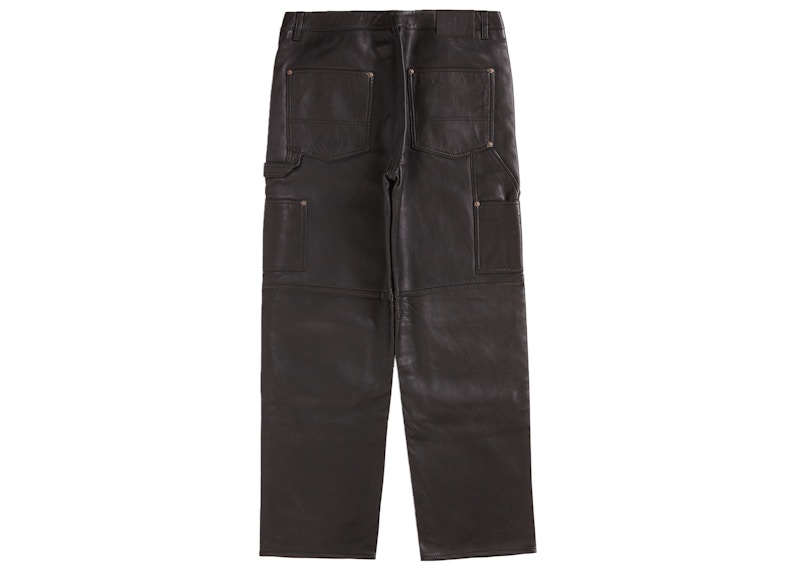 Supreme Leather Double Knee Painter Pant Black 圖 2