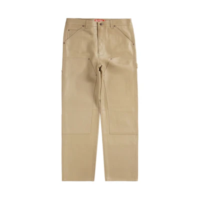 Supreme Leather Double Knee Painter Pant Tan