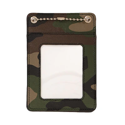 Supreme Leather ID Holder + Wallet Woodland Camo