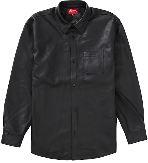 supreme-leather-shirt-black