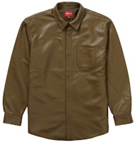 Supreme Leather Shirt Olive Supreme Leather Shirt Olive