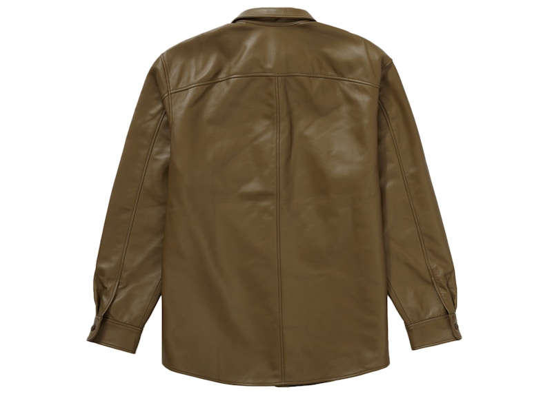 Supreme Leather Shirt Olive 圖 2