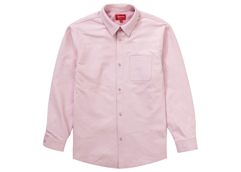 Supreme Leather Shirt Pink