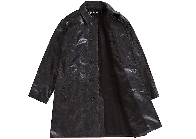 Order シュプリーム レザー蛇革トレンチコート (黒)
