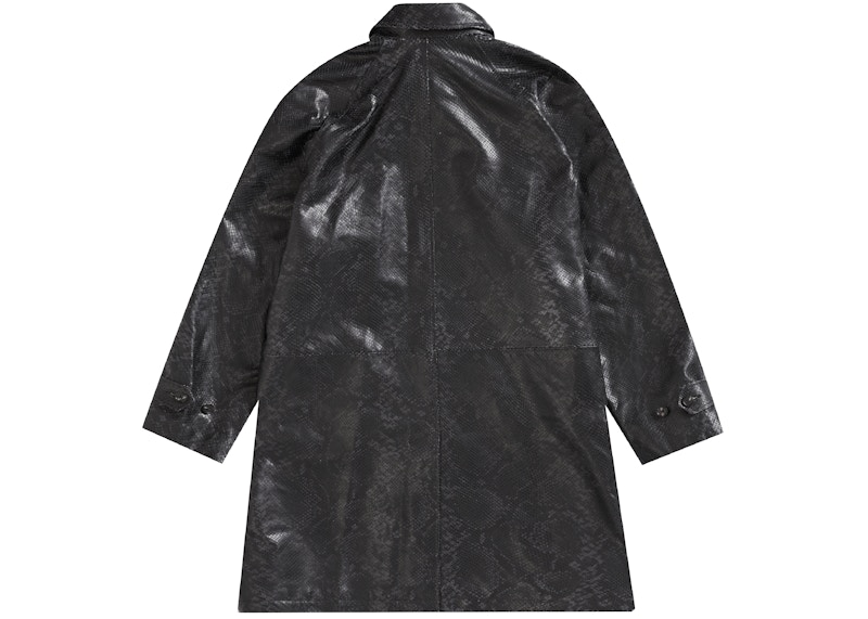 Lookbook シュプリーム レザー蛇革トレンチコート (黒)
