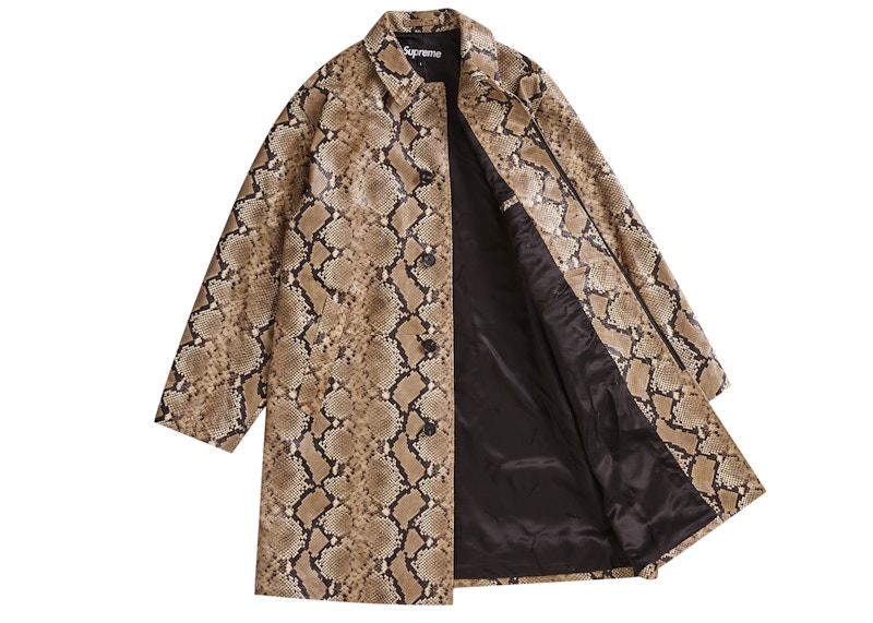Supreme Leather Snake Trench Coat Brown 圖 2