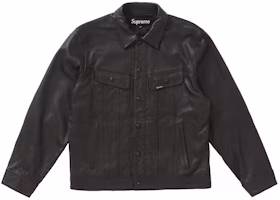 Supreme Leather Trucker Jacket Black