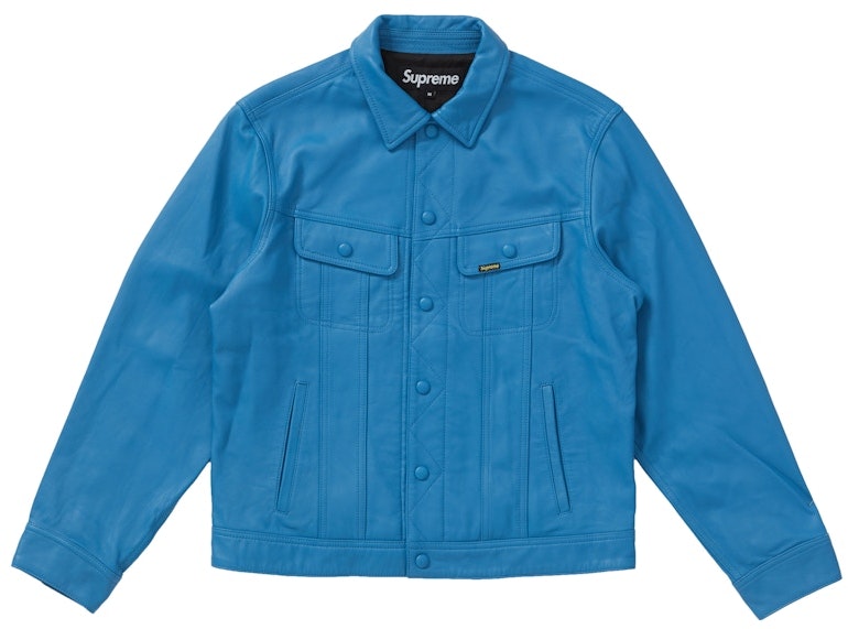 supreme-leather-trucker-jacket-blue