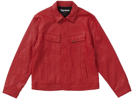 Jaket Trucker Kulit Supreme Merah Buy Jaket Trucker Kulit Supreme Merah