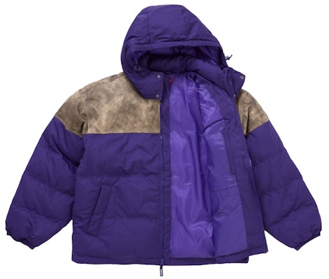 Jaket Puffer Yoke Kulit Supreme Ungu Order Jaket Puffer Yoke Kulit Supreme Ungu