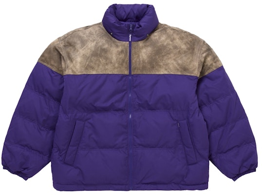 Jaket Puffer Yoke Kulit Supreme Ungu Shop Jaket Puffer Yoke Kulit Supreme Ungu