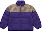 Shop Jaket Puffer Yoke Kulit Supreme Ungu
