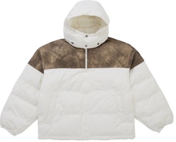 Supreme Leather Yoke Puffer Jacket White Supreme Leather Yoke Puffer Jacket White