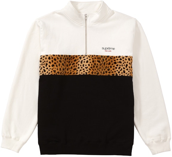 supreme-leopard-panel-half-zip-sweatshirt-white