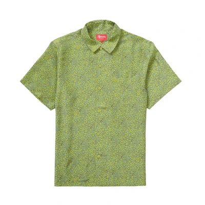 Supreme Leopard Silk S/S Shirt 'Green'