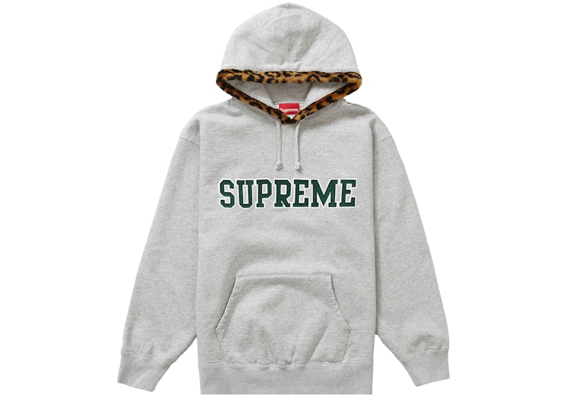 Buy Supreme Sudadera con Capucha Leopardo Heather Gris