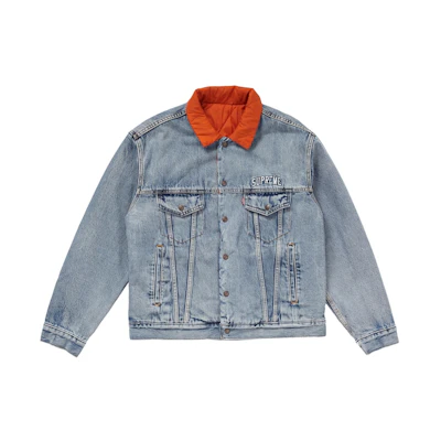 Supreme Levis Quilted Reversible Trucker Jacket Blue