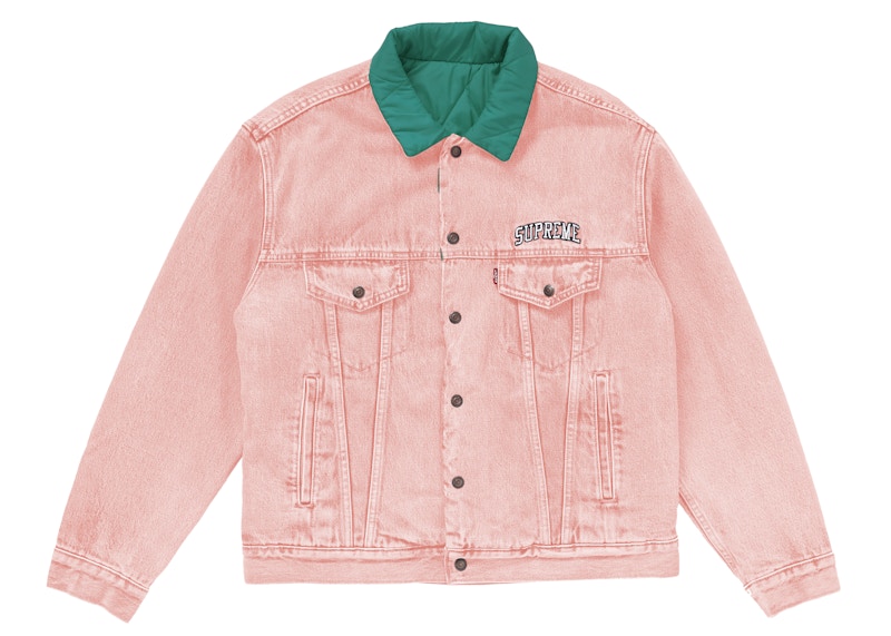 Supreme Levis Quilted Reversible Trucker Jacket Pink
