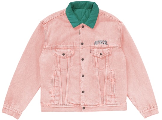 Supreme x Levis Jaket Trucker Reversible Quilted Pink Buy Supreme x Levis Jaket Trucker Reversible Quilted Pink