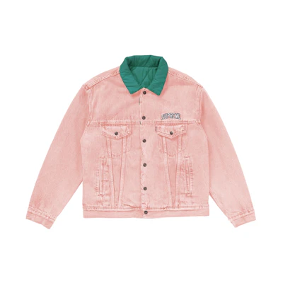 Supreme Levis Quilted Reversible Trucker Jacket Pink
