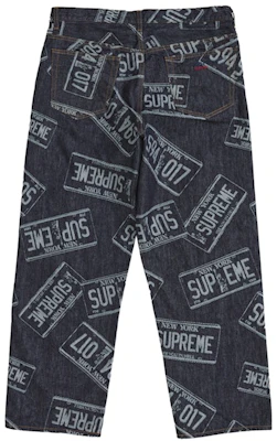 Supreme License Plate Baggy Jean Rigid Indigo Order Supreme License Plate Baggy Jean Rigid Indigo