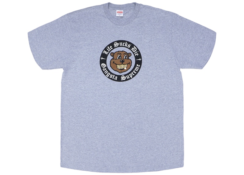 Buy Supreme Life Sucks Die Tee Heather Grey