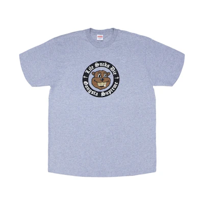 Supreme Life Sucks Die Tee Heather Grey