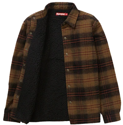 Supreme 衬里法兰绒按扣衬衫 黑色 Order Supreme 衬里法兰绒按扣衬衫 黑色