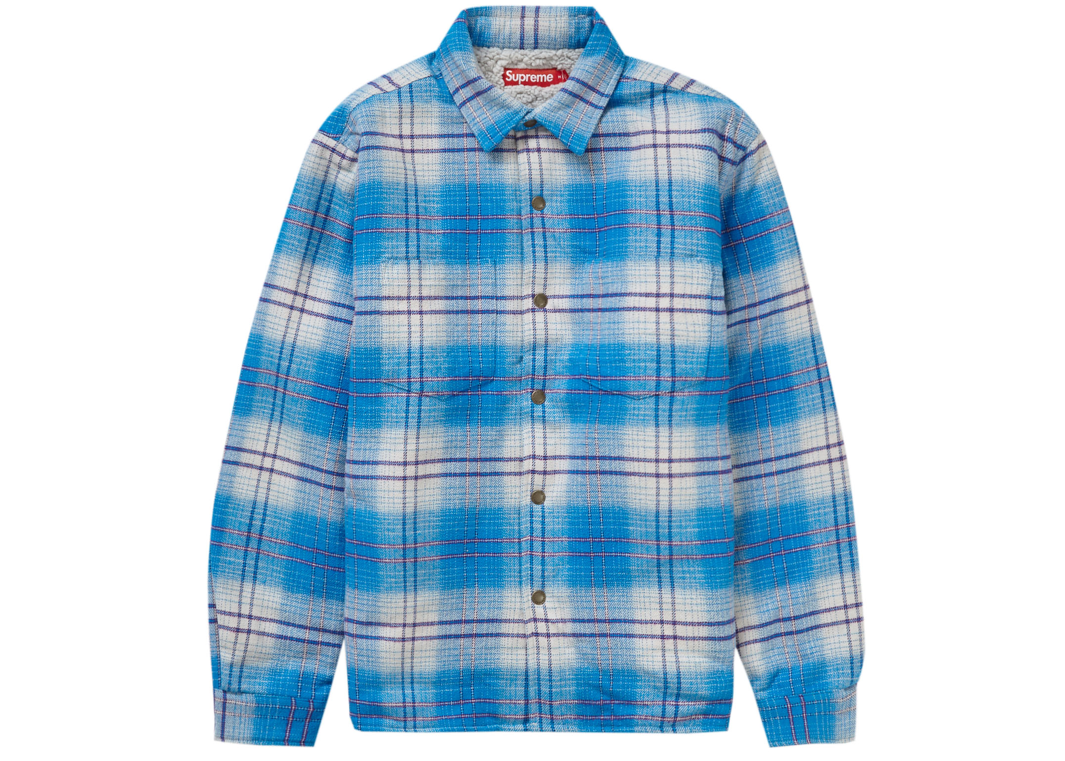 Supreme Lined Flannel Snap Shirt Blueを購入 - Novelship