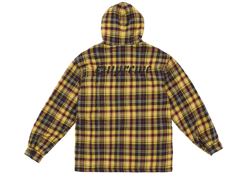 Supreme Lined Zip Up Hooded Flannel Shirt Yellow 圖 3