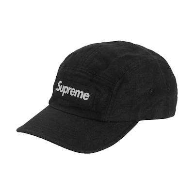 Supreme Linen Fitted Camp Cap (SS22) 'Black'