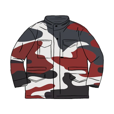 Supreme Logo Camo M-65 Jacket Red