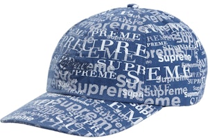 Supreme Logo Pattern 6-Panel Light Navy Supreme Logo Pattern 6-Panel Light Navy