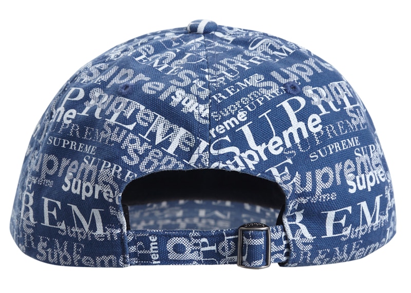 Order Supreme Logo Patrón 6-Panel Azul Claro