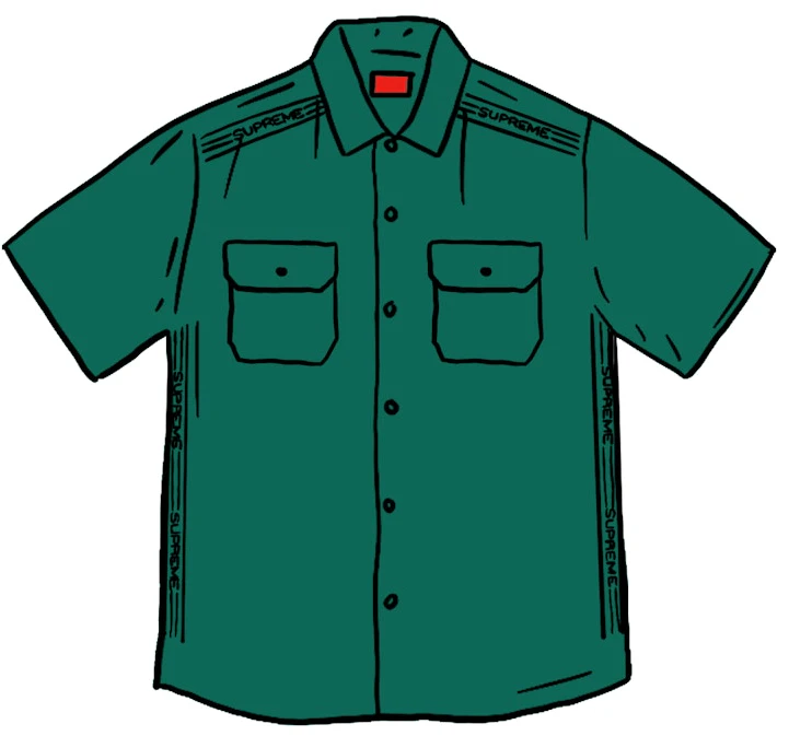 supreme-logo-rib-s-s-work-shirt-green