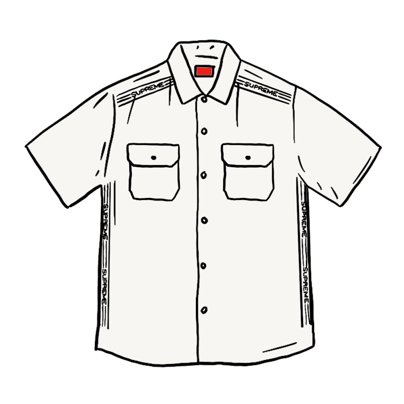 Buy Supreme Logo Kaos Kerja Lengan Pendek Putih