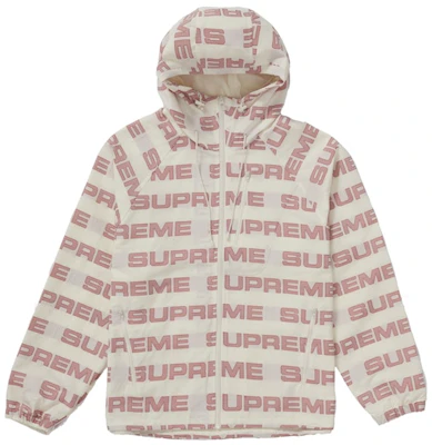 Supreme Logo Ripstop Hooded Track Jacket Natural Buy Supreme Logo Ripstop Hooded Track Jacket Natural