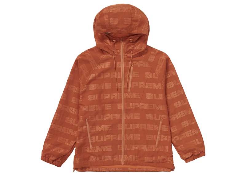 Supreme Logo Ripstop Hooded Track Jacket Orange