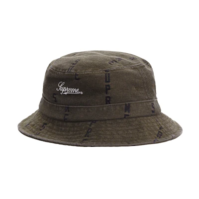 Supreme Logo Stripe Jacquard Denim Crusher Brown