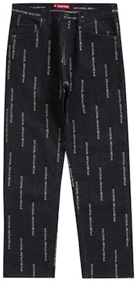Supreme Logo Stripe Jacquard Jean Negro Regular Buy Supreme Logo Stripe Jacquard Jean Negro Regular