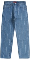 Supreme Logo Stripe Jacquard Regular Jean Blue Supreme Logo Stripe Jacquard Regular Jean Blue