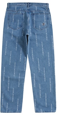 Supreme Logo Stripe Jacquard Regular Jean Blue Order Supreme Logo Stripe Jacquard Regular Jean Blue