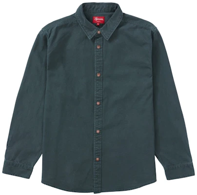 Camisa de Trabajo Supreme Logo Taping Verde Oscuro Buy Camisa de Trabajo Supreme Logo Taping Verde Oscuro