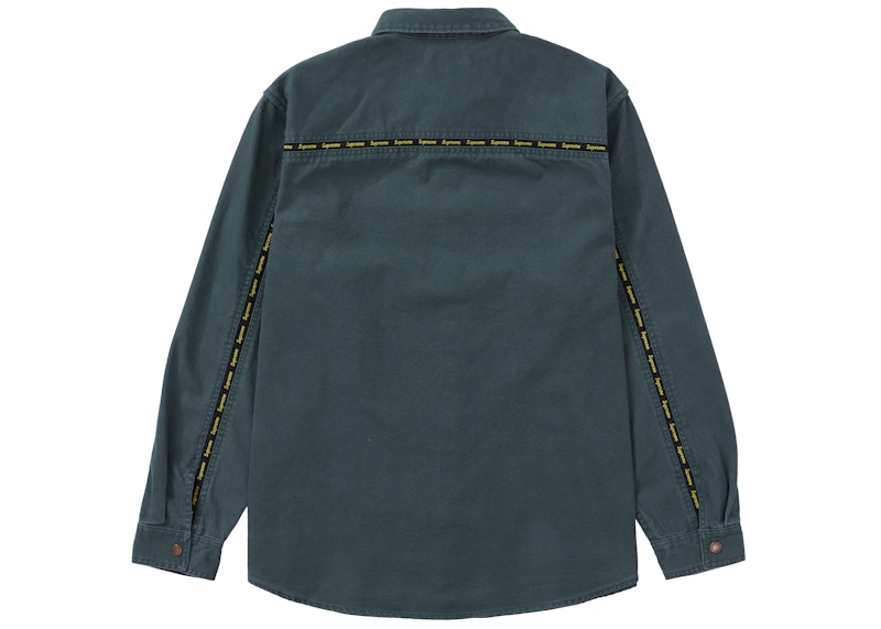 Supreme Logo Taping Work Shirt Dark Green 圖 2