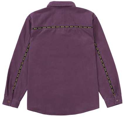 Camisa de Trabajo Supreme Logo Taping Púrpura Polvoriento Order Camisa de Trabajo Supreme Logo Taping Púrpura Polvoriento