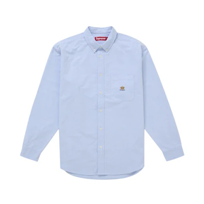 Supreme Loose Fit Flannel Oxford Shirt (FW25) Light Blue